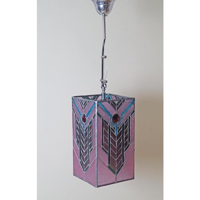 Art Deco Ruby Glass Lantern in the style of Tiffany & Co., 1990s For Sale - Image 15 of 16