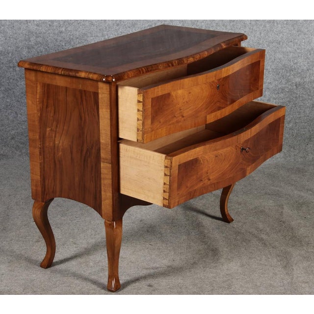 Small Antique Baroque Biedermeier Style Chest of Drawers 1900, Walnut For Sale - Image 6 of 10