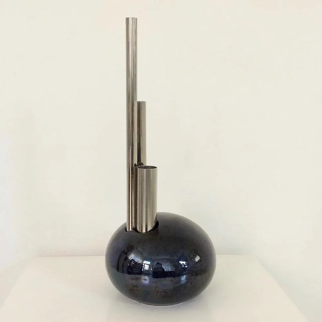 Postmodern Postmodern Decorative Ceramic Vase, Italy, 1980s For Sale - Image 3 of 10