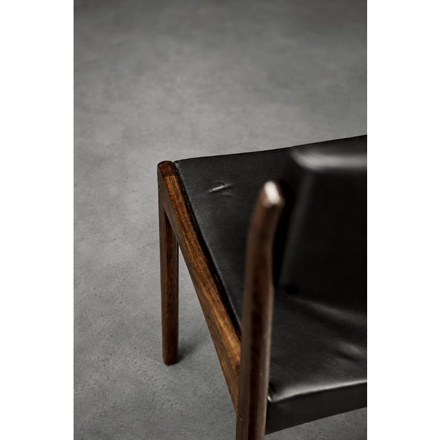 Mid-Century Scandinavian Modern Rosewood and Black Leather Chairs by H.W. Klein for Bramin, 1960s, Set of 3 For Sale - Image 17 of 18