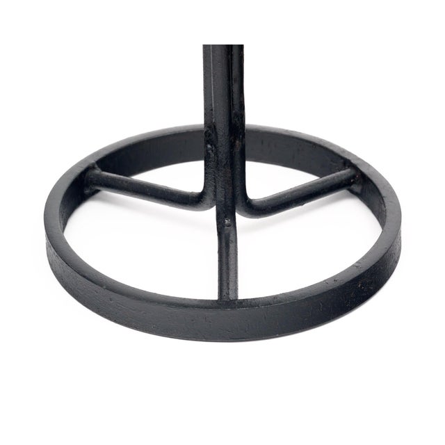 Art Deco Diego Giacometti Style Iron Candlestick For Sale - Image 3 of 9
