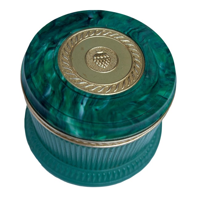 Vintage Faux Malachite Box For Sale