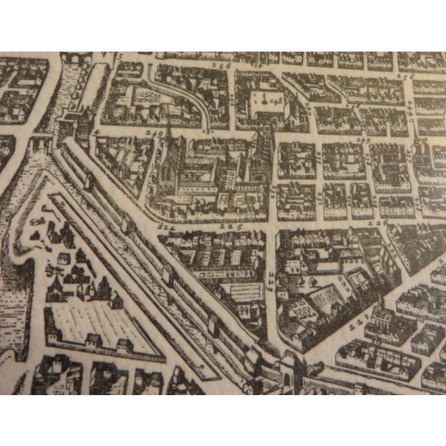 French French Reproduction Print of an Engraved Map of Paris in the 15th Century, Framed For Sale - Image 3 of 4