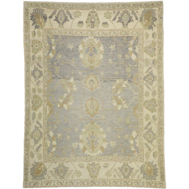 Textile Vintage Gray Turkish Oushak Rug - 09'03 X 12'00 For Sale - Image 7 of 7