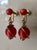 Mid-Century Modern 1960s Red Saturn Orb Dangle Earrings, A Pair For Sale - Image 3 of 7