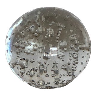 Vintage Murano Glass Style Sculpture With Bubbles For Sale