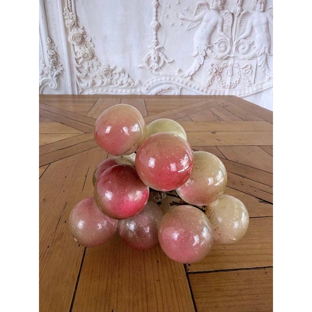 Folk Art Large Vintage Italian Alabaster Grape Cluster Sculpture For Sale - Image 3 of 7