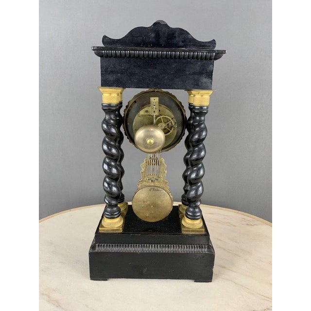 19th Century Napoleon III Clock in Wood and Brass For Sale - Image 3 of 8