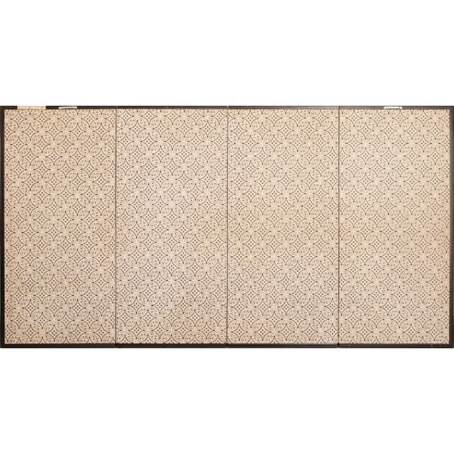 1950-1960s Shōwa Era Japanese Painted Silk Byobu Screen "Peonies" For Sale - Image 15 of 18