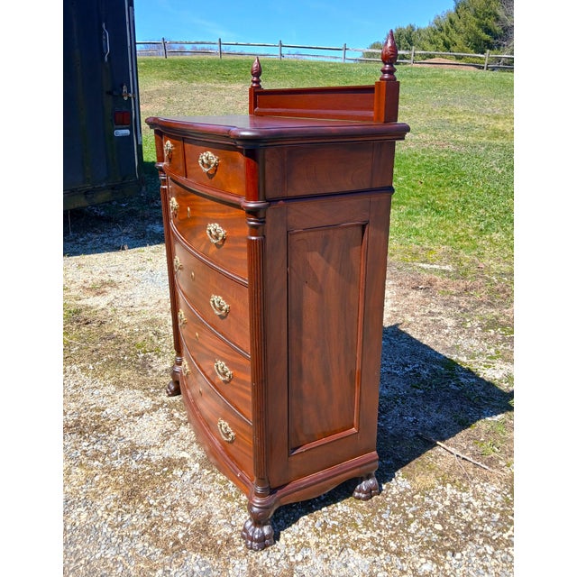 Antique Victorian Mahogany Chest of Drawers W Claw Feet and Six Drawers 1930s For Sale - Image 4 of 18