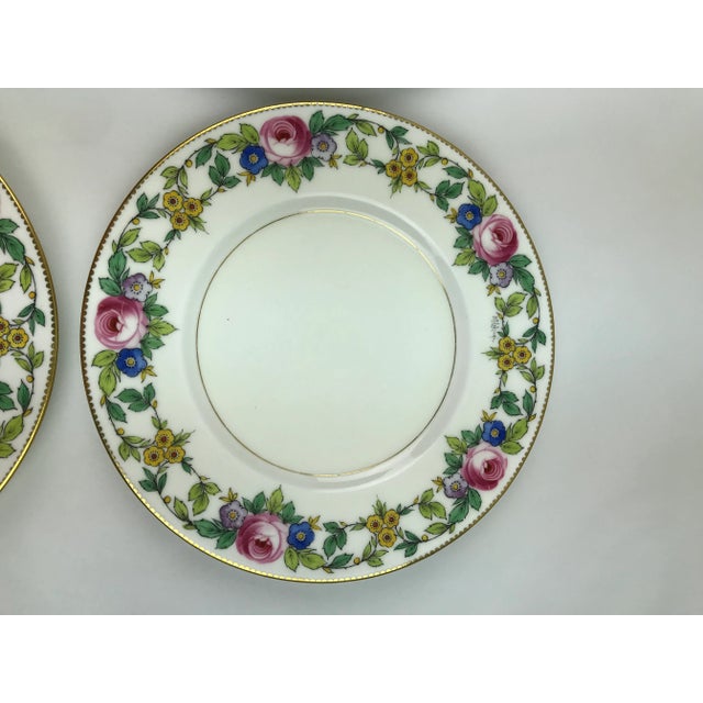 Minton Gilded Rose Lunch Plates Signed, J. Colclough Set of 5 For Sale - Image 11 of 13