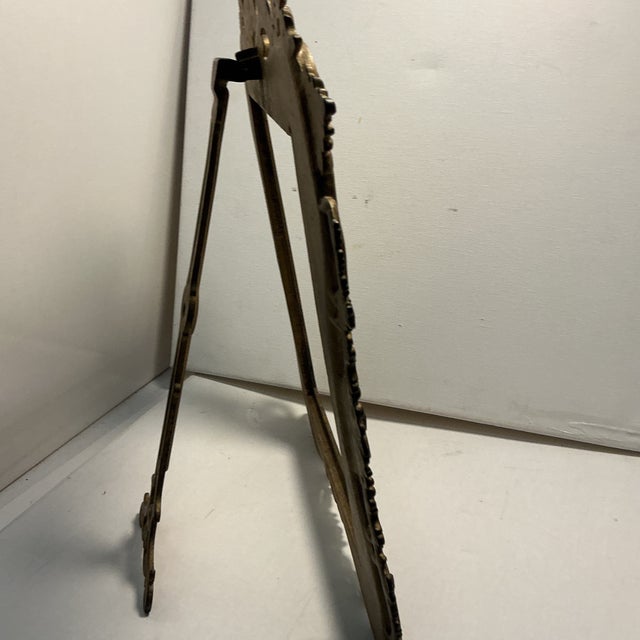 VTG Ornate Brass Metal Floral Scroll Empty Photo Picture Frame No Glass For Sale - Image 12 of 12