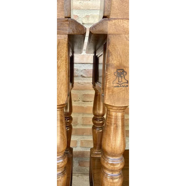 Mid-Century Spanish Wood Nightstands, Set of 2 For Sale - Image 9 of 14