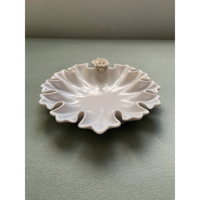 White Mid 20th Century Scalloped Edge Trinket Dish For Sale - Image 8 of 10