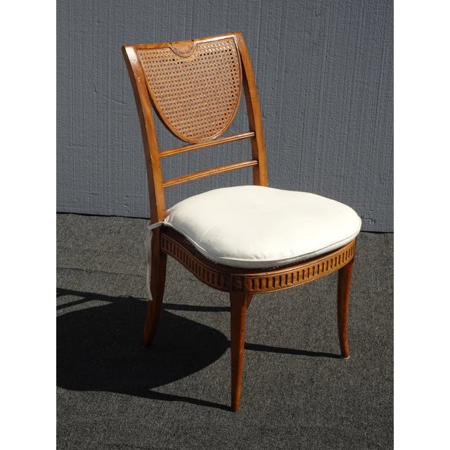 Alfonso Marina Vintage Alfonso Marina Ornate Cane Chair W White Cushion For Sale - Image 4 of 13