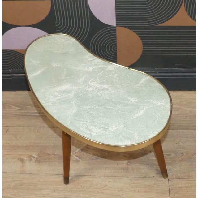 Kidney-Shaped Side Table in Pastel Green, 1950s For Sale - Image 6 of 10
