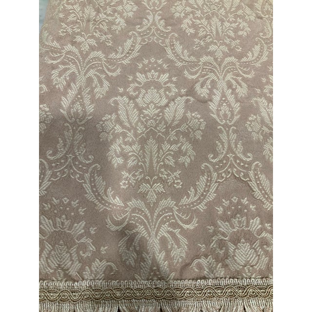 French Country Single Vintage Damask Polyester Valance With Beautiful Tassel Trim — 52.5” W - Neoclassical, Grandmillennial & Italianate - See Pics! For Sale - Image 3 of 7