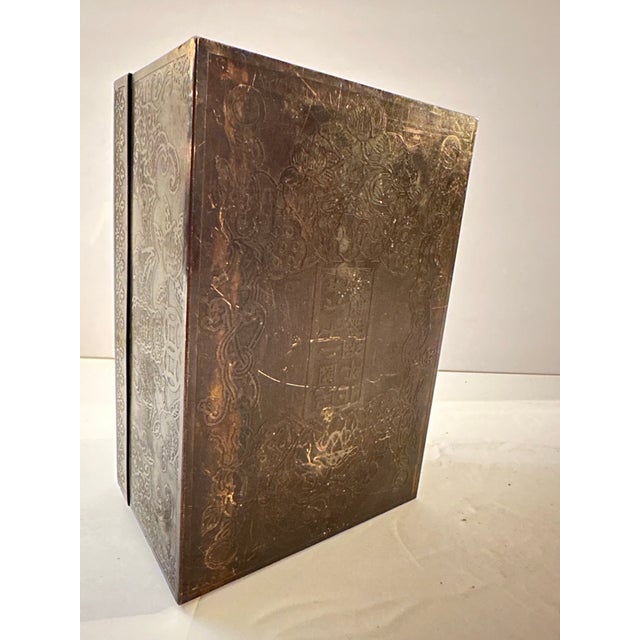 Bronze Antique Bronze Asian Jewelry Box With Mirror and Drawer For Sale - Image 8 of 8