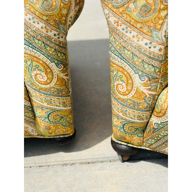Saffron Vintage Chairs Reupholstered in Martin Bullard for Schumacher Fabric For Sale - Image 8 of 8