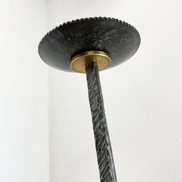 Blue Modernist Sculptural Brutalist Copper Floor Candleholder, Germany, 1970s For Sale - Image 8 of 18