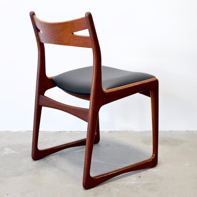 1960s Danish Teak Set of 6 Newly Restored & Upholstered Dining Chairs For Sale - Image 13 of 15