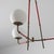Vintage Italian Brass and Red Lacquered Chandelier with Opaline Glass, 1950s For Sale - Image 9 of 13