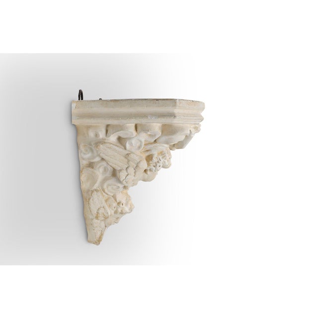 Sculpture Materials Antique French Plaster Wall Console with Cherubs, 1900s For Sale - Image 7 of 11