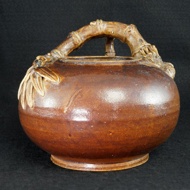 Chinese Shiwan Bamboo Handle Stoneware Pot Late 19th Century For Sale In Phoenix - Image 6 of 14