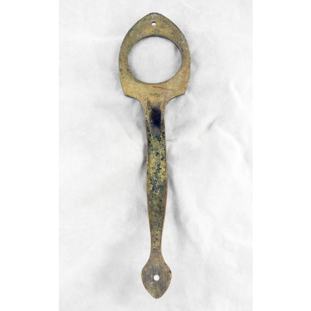 Traditional 11.25 In. Bronze or Brass Door Pull Handle With Lock Insert For Sale - Image 4 of 4