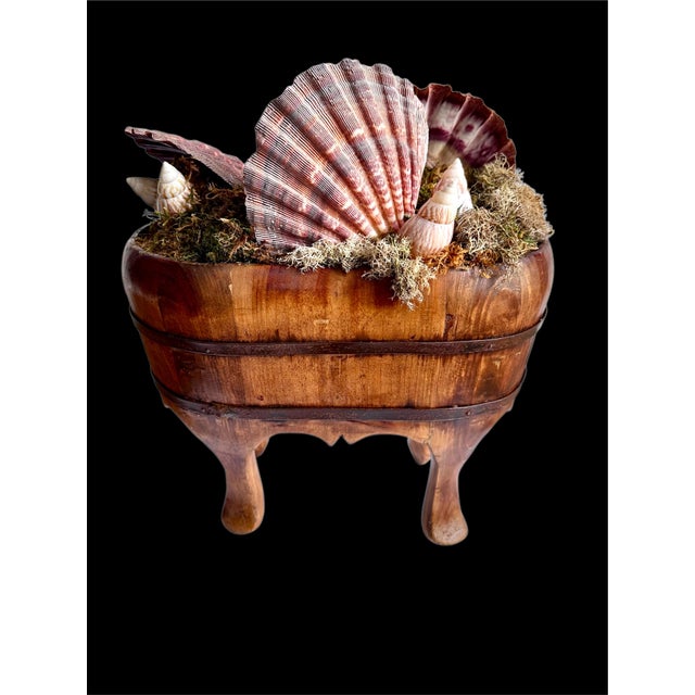 50s Chinese Wood Foot Tub Shell Collection Vase Natural Bowl Asian Chinoserie Vintage For Sale - Image 15 of 18