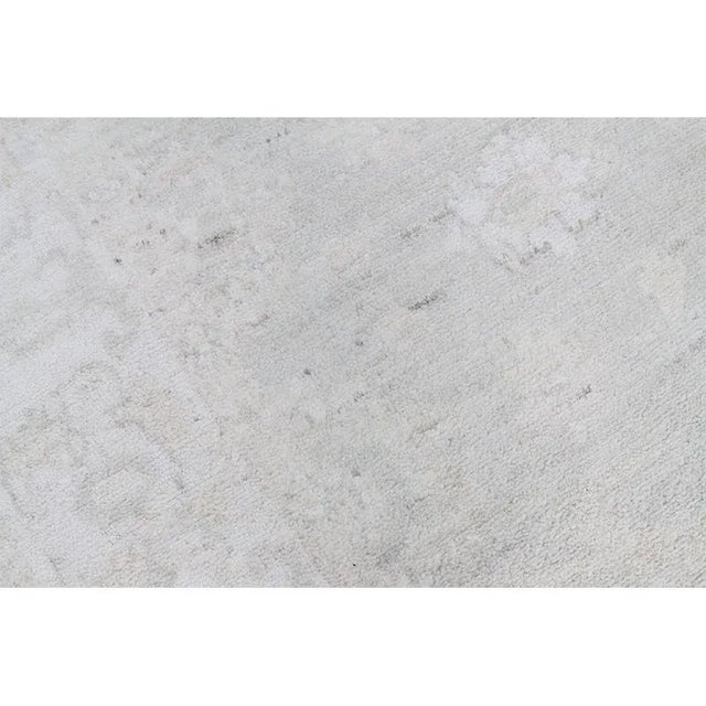 Textile Handwoven Oushak Style Ivory Runner Rug 4'1" X 16'3" For Sale - Image 7 of 12