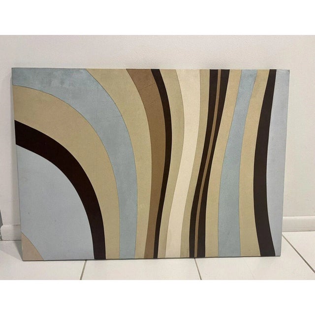 1990s 1990s Groovy Ultrasuede Pieced Fabric Wall Art For Sale - Image 5 of 5