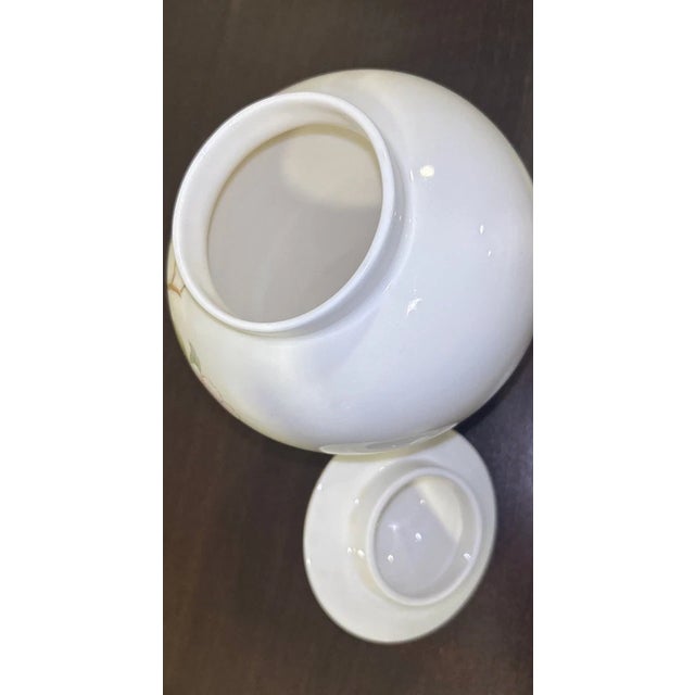 Vintage Japanese Hand Painted Bird Porcelain Lidded Ginger Jar For Sale - Image 4 of 6