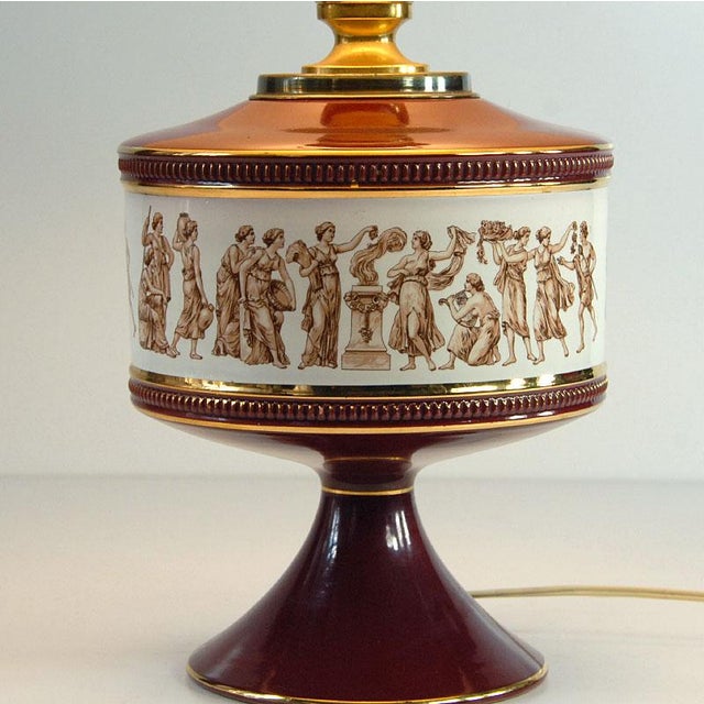 Italian Ceramic Fiorentine Table Lamp, 1960s For Sale - Image 3 of 8