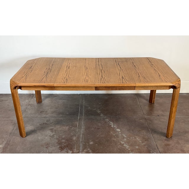 Mid-Century Modern Vintage 1970's Oak Dining Table For Sale - Image 3 of 18
