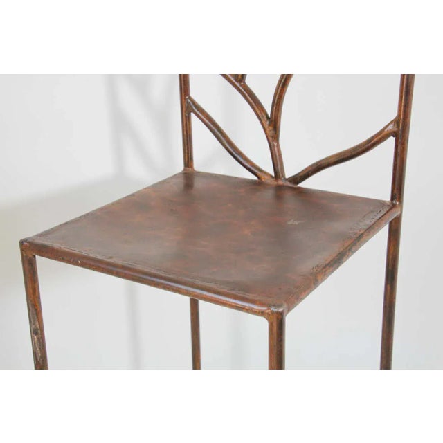 Spanish Set of 2 Spanish Revival Hand-Forged Wrought-Iron Barstools, Mexico, Circa 1990 For Sale - Image 3 of 14