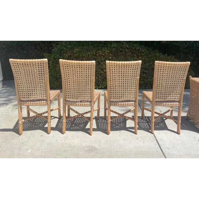 Late 20th Century Authentic McGuire Antalya Laced Rawhide Dining Chairs, a Set of 4 For Sale - Image 5 of 12