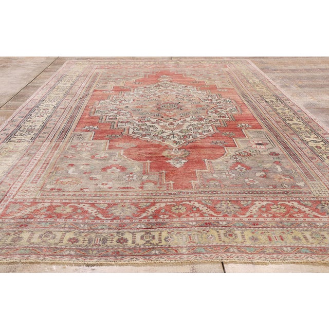 Vintage Turkish Oushak Rug, 06'05 X 10'10 For Sale - Image 9 of 10