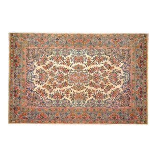 Antique Persian Kerman Oriental Rug, Room Size, with a Central Medallion For Sale