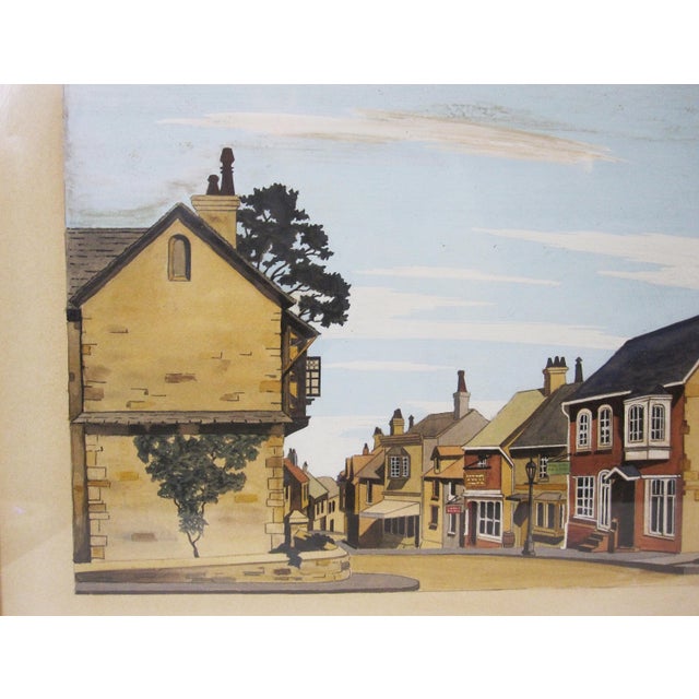 1960s 1960s Framed English Village “Crime at Blossoms” Watercolor signed by L.E.R. For Sale - Image 5 of 7