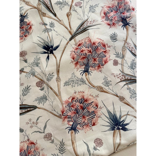 2020s Zoffany Botanical Pink and Blue Patterned Pillow Cover For Sale - Image 5 of 6