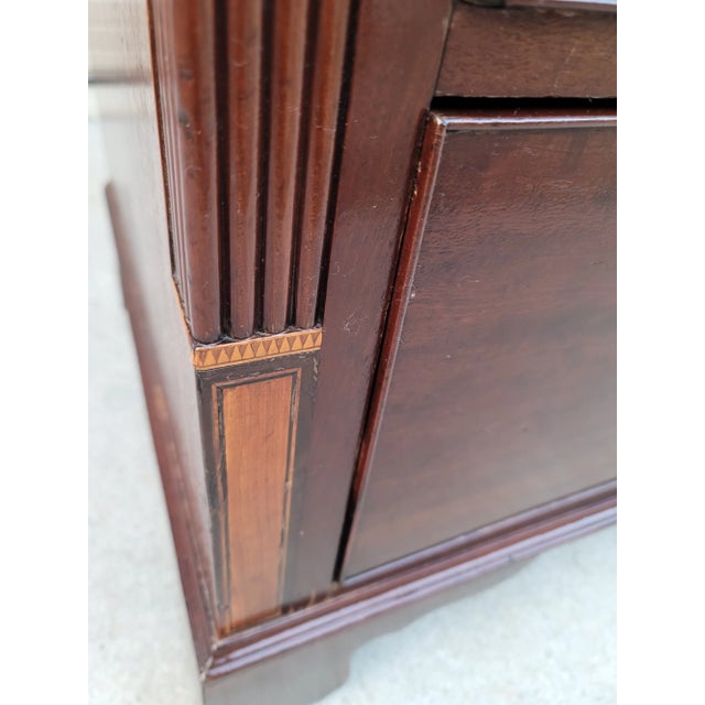 Wood Antique Early 19th Century English Inlaid Mahogany 8 Drawer Gentleman's Tall Chest For Sale - Image 7 of 12
