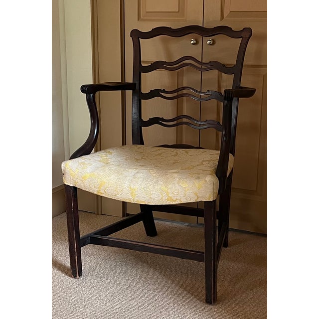 Antique Early 19th Century English George III Carved Mahogany Ribbon Back Arm Chair, Circa 1800 For Sale - Image 9 of 15