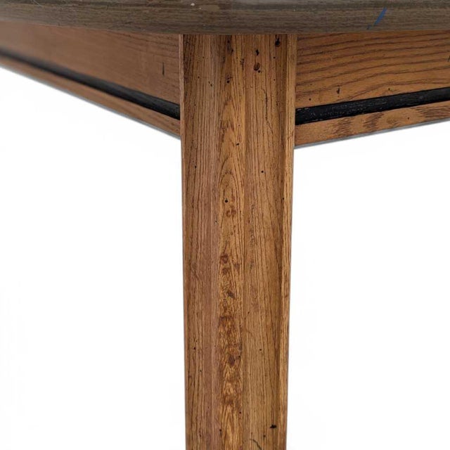 Wood Mid-Century Modern Walnut-Look Laminate Dining Table For Sale - Image 7 of 16