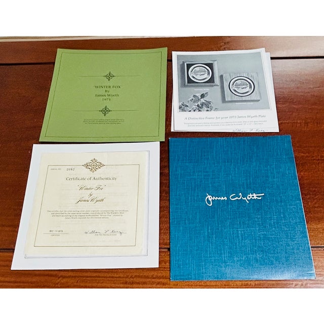 1973 Winter Fox Plate by James Wyeth "Sterling Silver" Franklin Mint For Sale - Image 10 of 10