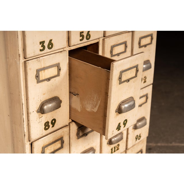 Vanilla Antique 28-Drawer Ledger & Index Cabinet For Sale - Image 8 of 10