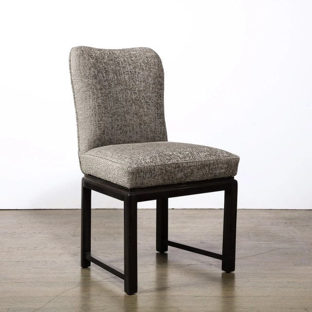 1950s Pair of Mid-Century Chairs in Ebonized Walnut Base With Holly Hunt Fabric For Sale - Image 9 of 12