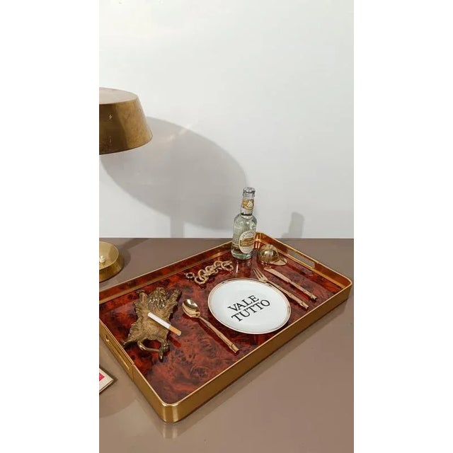 Vintage Brass and Faux Bamboo Flatware Dessert Set, 1970s, Set of 36 For Sale - Image 4 of 15