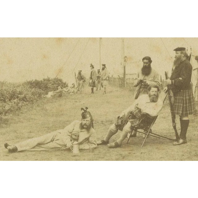 Paper British Army Camp Scenes, Highland and Queens Regiments, 19th Century, Prints, Set of 2 For Sale - Image 7 of 10