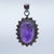 Purple Vintage Amethyst With Sterling Silver Starburst Pendant For Sale - Image 8 of 8